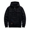 utility pockets," "technical fleece," "structured fit," "urban outerwear," "men's layering piece," and "modern pullover