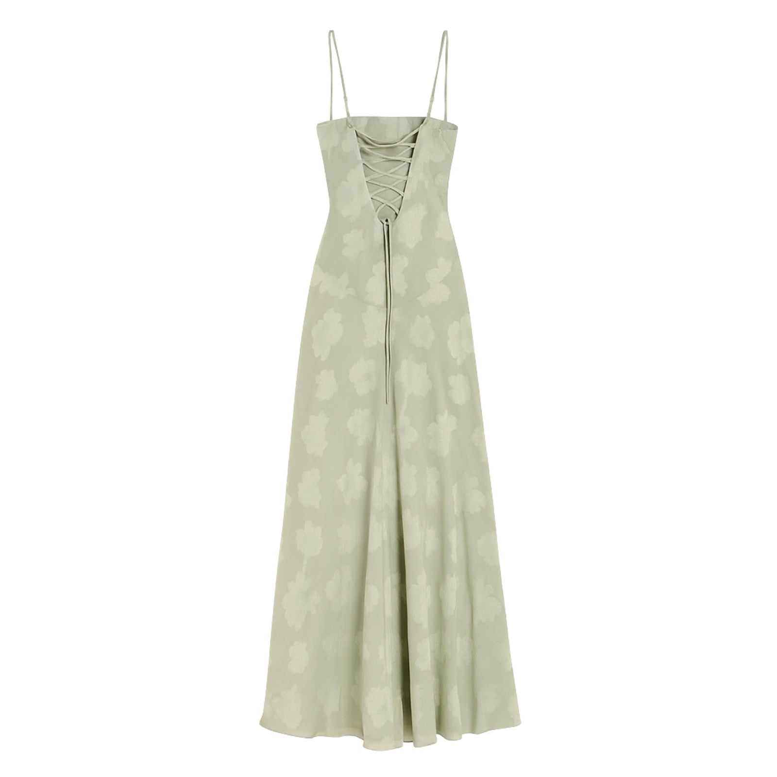 Light green Kouvr dress with thin straps on a white background