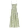 Light green Kouvr dress with floral pattern on a white background