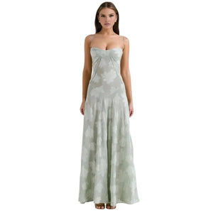 Enchanted Corset Maxi Dress with Lace-Up Back | Floral Jacquard Formal Gown for Wedding Guest, Prom & Black Tie Events | Kouvr Fashion Enchanted Corset Maxi Dress with Lace-Up Back | Floral Jacquard Formal Gown for Wedding Guest, Prom & Black Tie Events | Kouvr Fashion