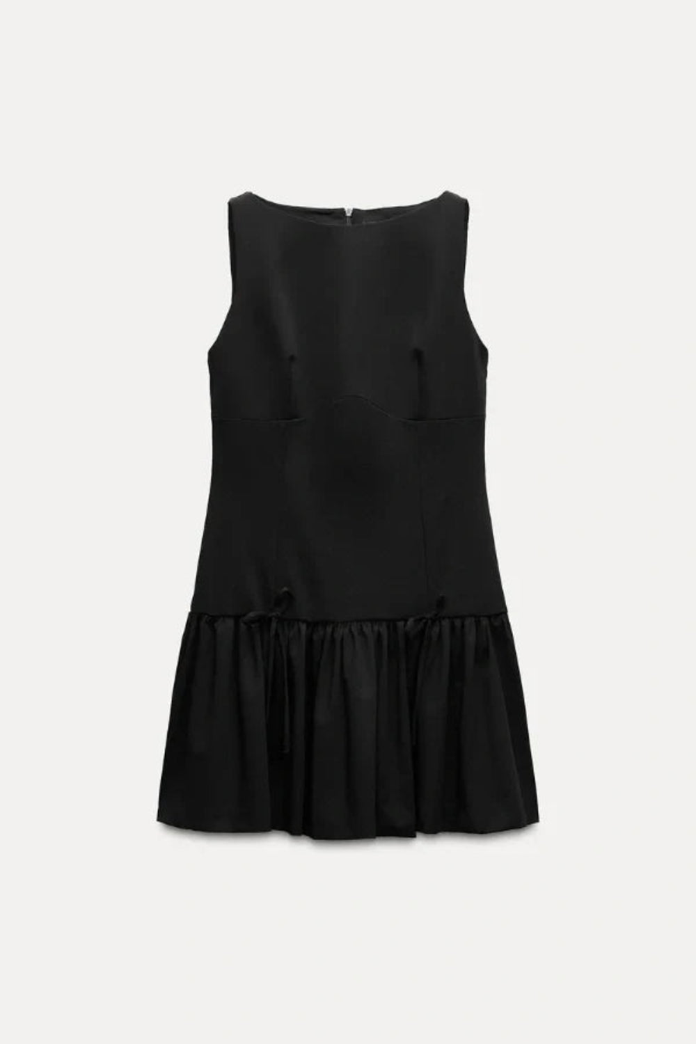 architectural dress', 'structured lbd', 'modern cocktail dress', 'ruffle hem mini dress', 'designer dress for women', 'day-to-night black dress', 'minimalist party dress