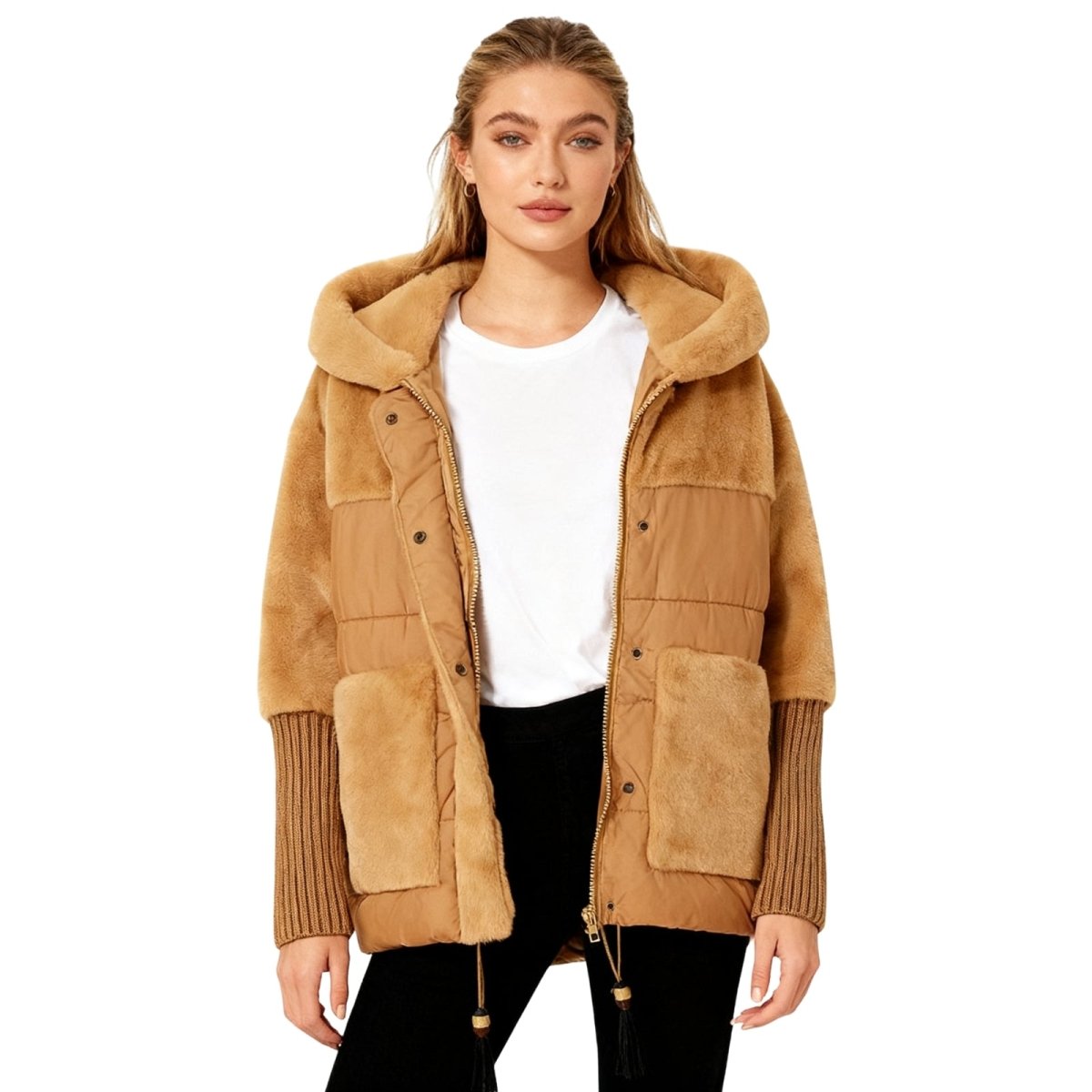 Elegantes Damen Winterjacke Camel Bild