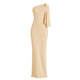 Grecian drape," "minimalist silhouette," "bodycon fit