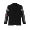 Kouvr Men's Luxury Black Shawl Collar Cardigan with Grey Color Block Sleeves