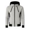 Kouvr Fashion Men's High Neck Techwear Hoodie in Beige - Front View
