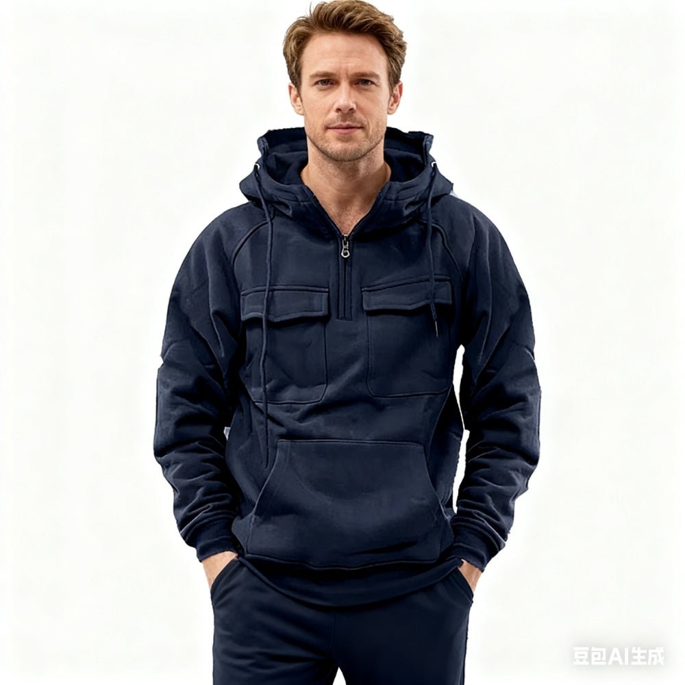 elevated loungewear," "gorpcore aesthetic," "functional layering piece," "structured silhouette," "utilitarian design," and "all-season essential