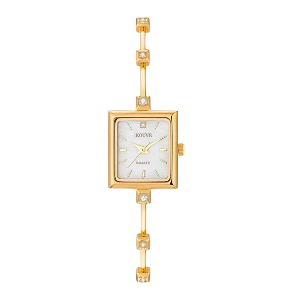 Gold Square Watch for Women Remi Vintage | Mother of Pearl Dial