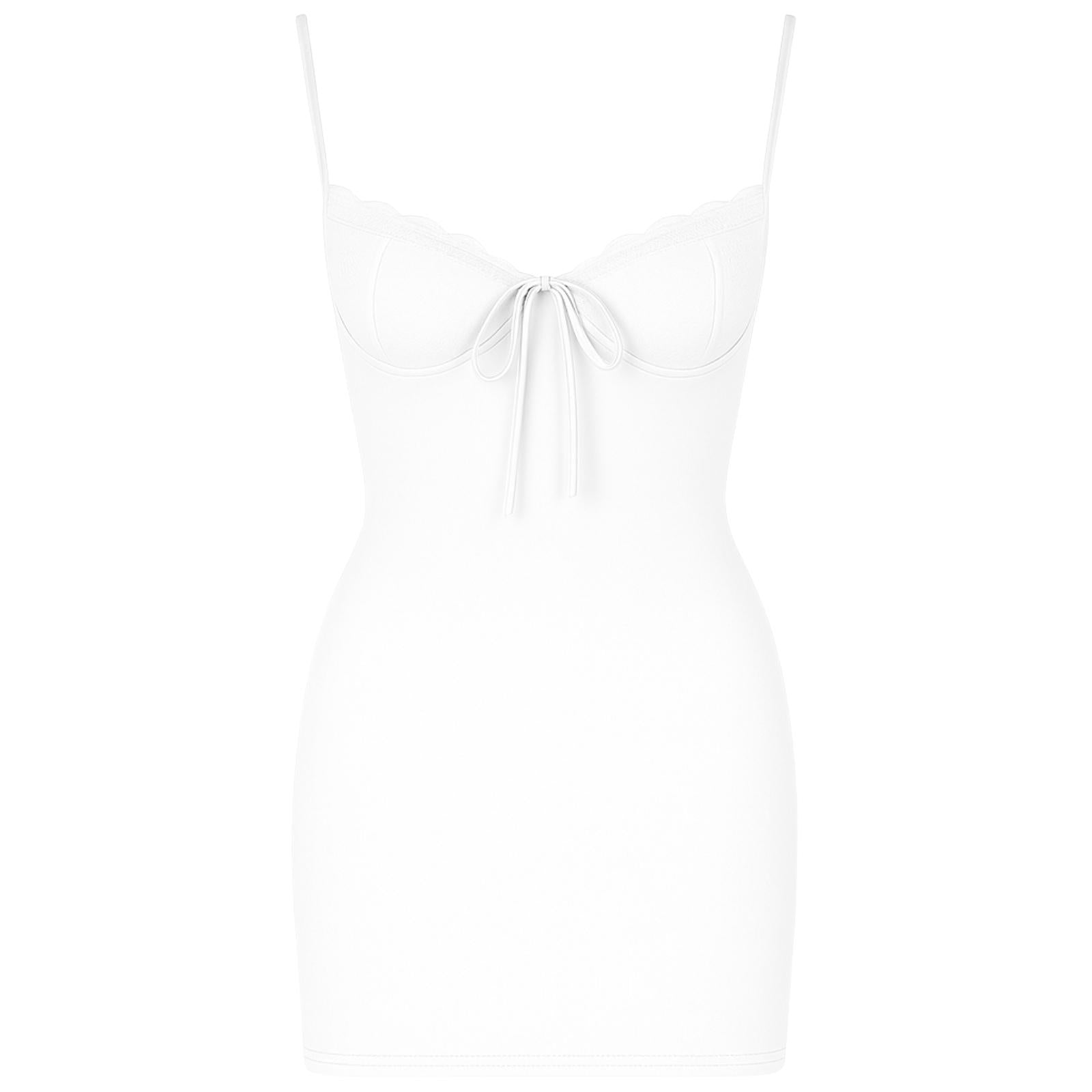 White kouvr strapless top on a white background