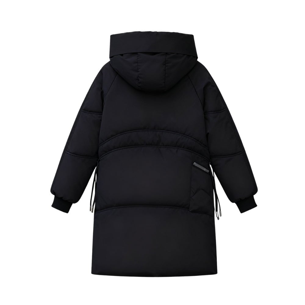 insulated down-alternative coat," "quilted outerwear," "cold weather jacket," and "urban winter fashion