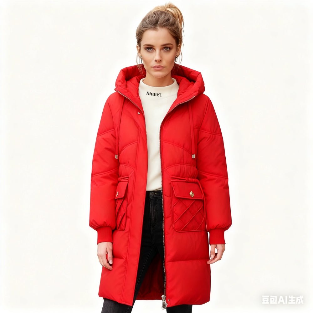 insulated outerwear', 'thermal lining', 'cold weather essentials', 'statement winter coat', and 'water-repellent parka