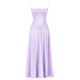 Kouvr Gabriella lilac satin corset maxi dress shown from the front on a model