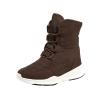 Studio product shot of the Kouvr Gianna insulated winter sneaker boot in chocolate brown on a white background.