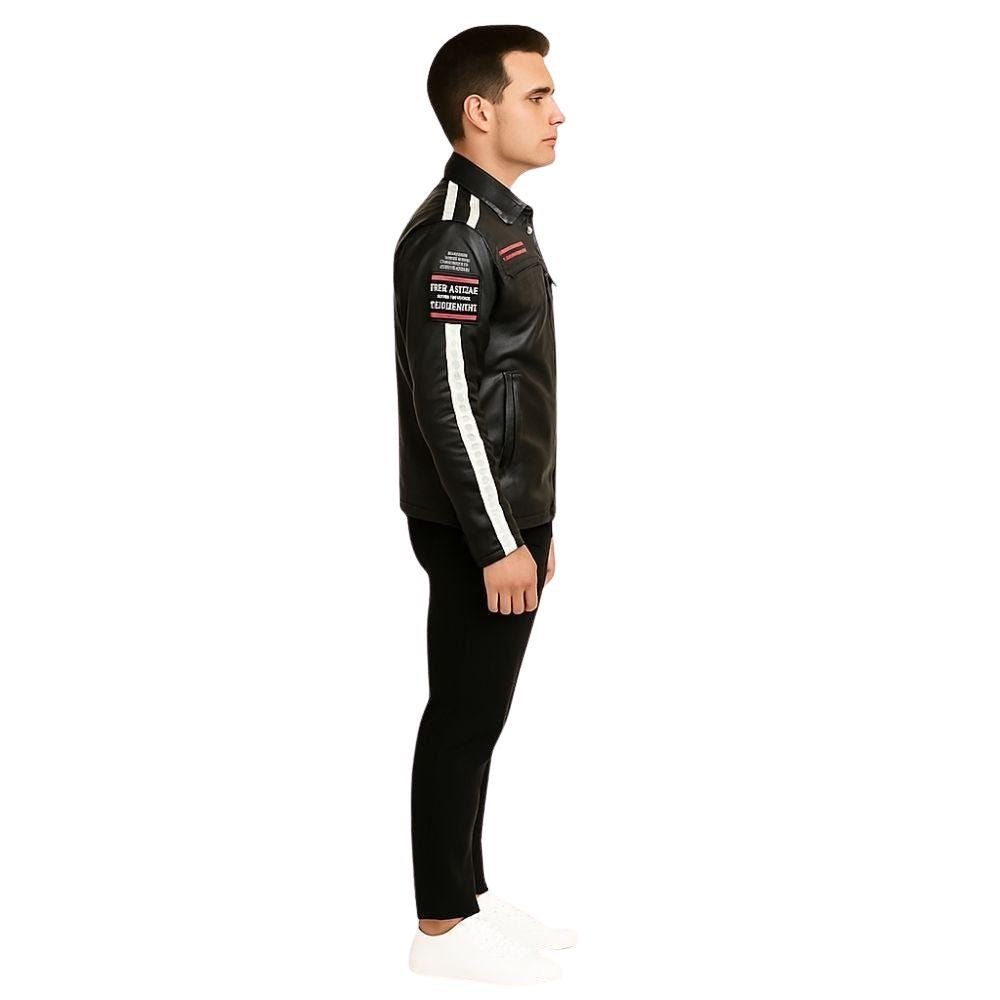 Vintage Leather Racing Jacket | Moto Biker Jacket with Retro