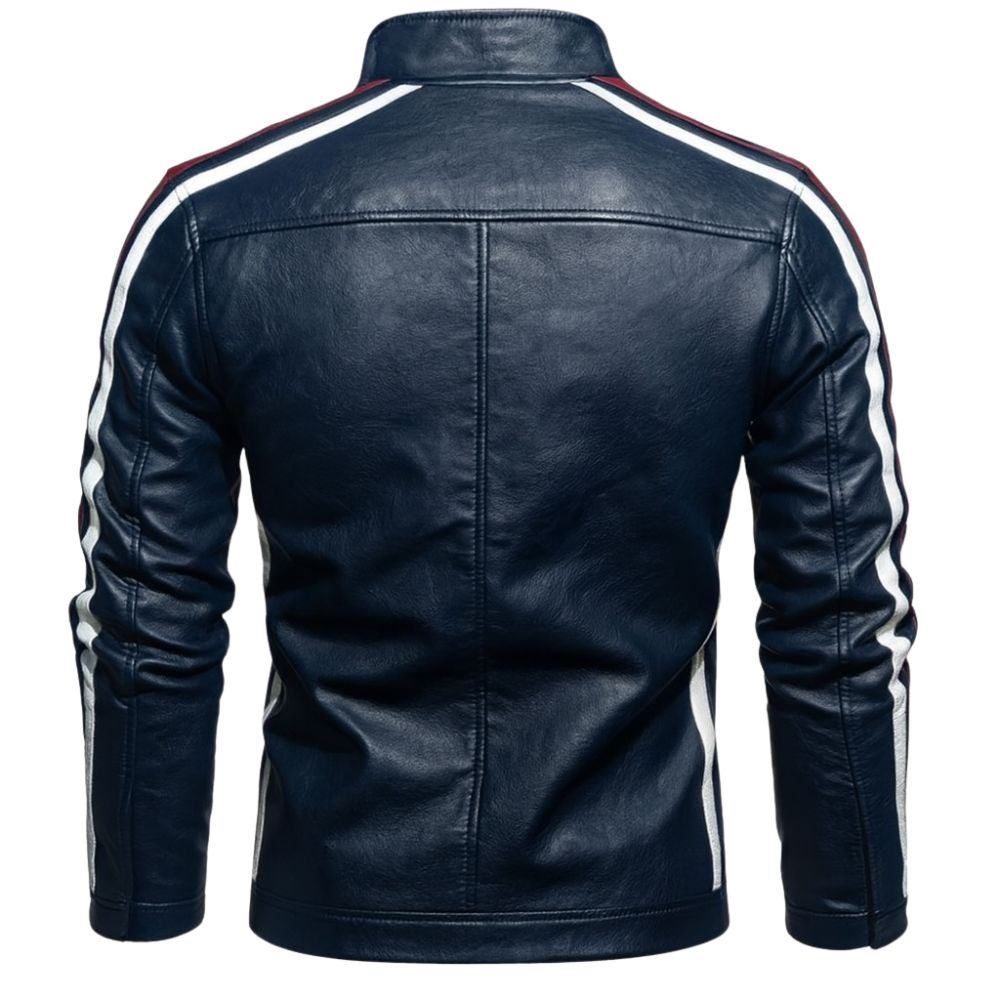 Vintage Leather Racing Jacket | Moto Biker Jacket with Retro