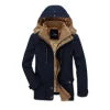 Kouvr Men's Blue Sherpa Lined Winter Parka from the front