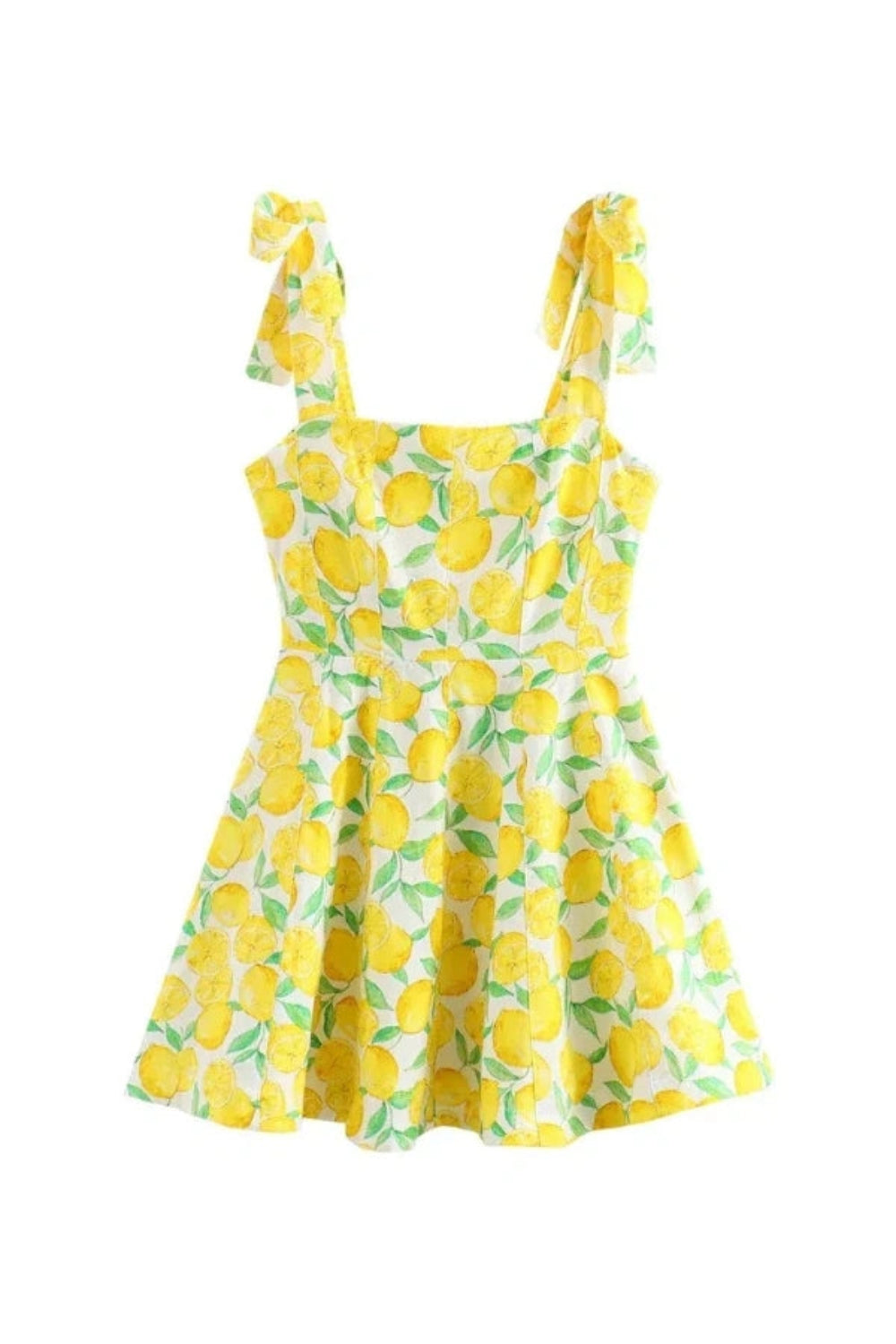 Integrate throughout the description and backend: italian summer dress, amalfi coast style, tie shoulder mini dress, square neck sundress, fit and flare dress, resort wear, vacation dress for women, linen blend dress, brunch dress, bridal shower guest dress