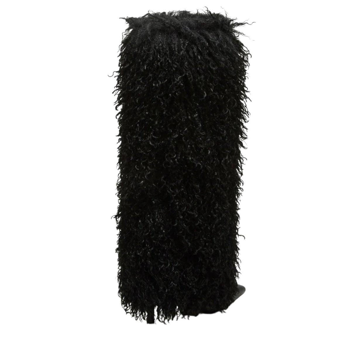 Black kouvr shaggy scarf on a white background