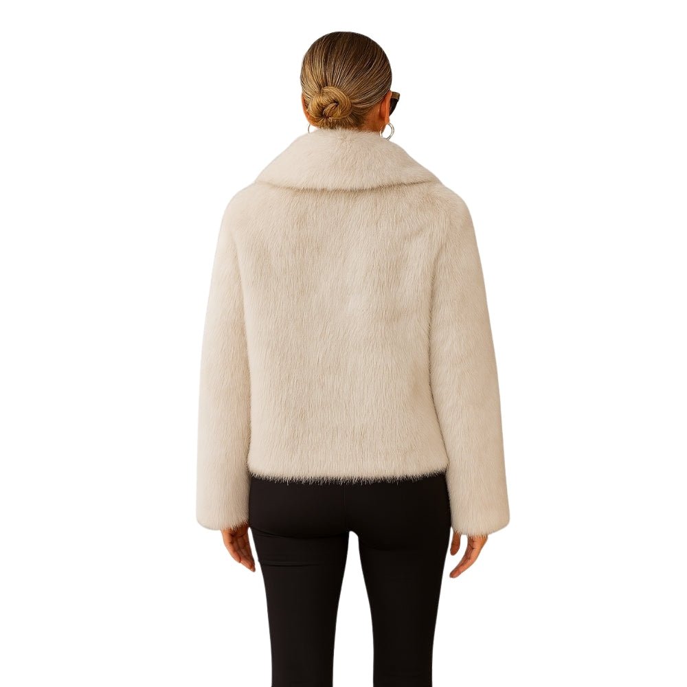 plush statement coat," "eco-friendly luxury outerwear," "winter wedding guest coat," "holiday party jacket," and "cruelty-free fur.