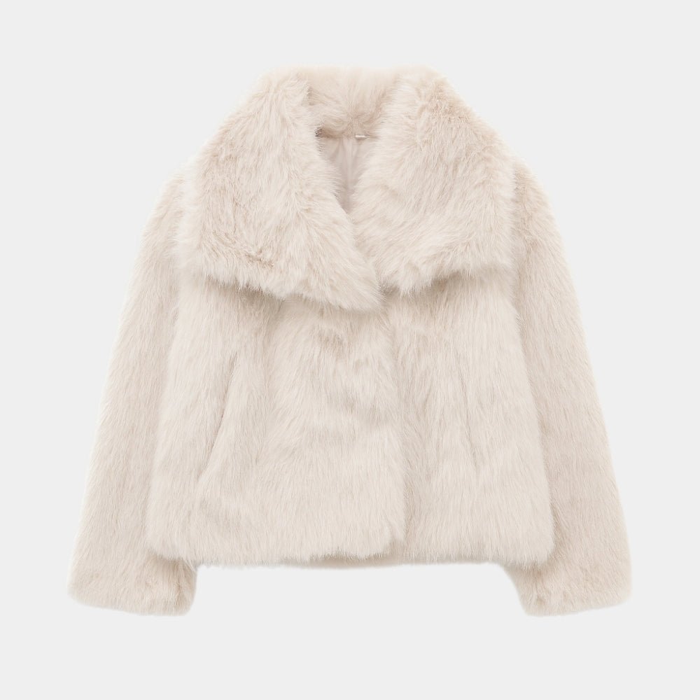 plush statement coat," "eco-friendly luxury outerwear," "winter wedding guest coat," "holiday party jacket," and "cruelty-free fur.