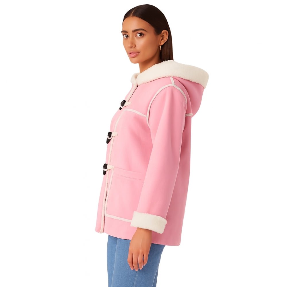 cozy," "plush," "70s inspired," "winter statement piece," "vegan shearling," and "oversized fit