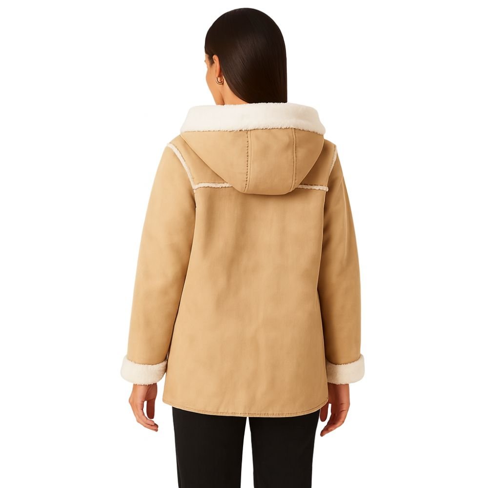 sherpa," "teddy coat," "winter outerwear," "cozy," "plush," "padded," and "insulated" throughout the description and backend