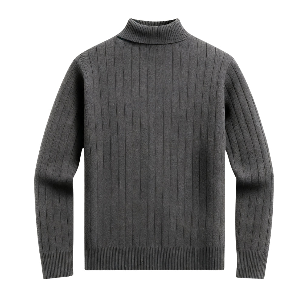 Dark Grey Men's Quarter-Zip Sweater | Merino Wool Cashmere Blend