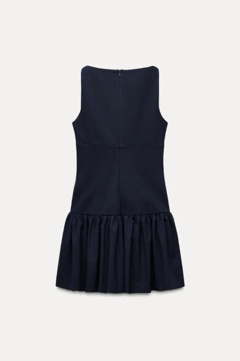 sculptural dress', 'structured poplin dress', 'modern A-line dress', 'dress with boots outfit', 'designer party dress