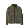 Kouvr Nick men's corduroy bomber jacket in army green, showing the sleeve and side pocket detail.