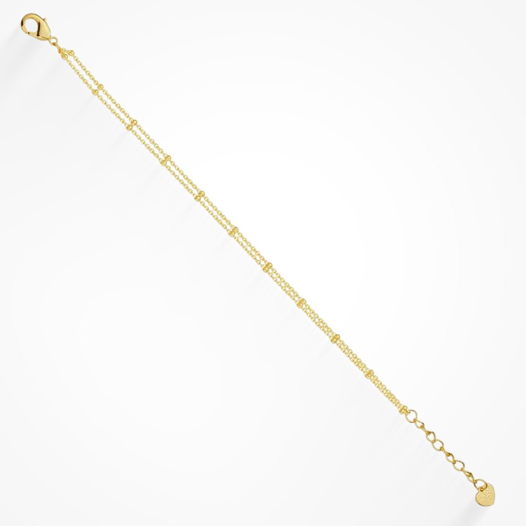 Kouvr Fashion Palfi Double Strand Satellite Bracelet in 18k Gold Plated finish.