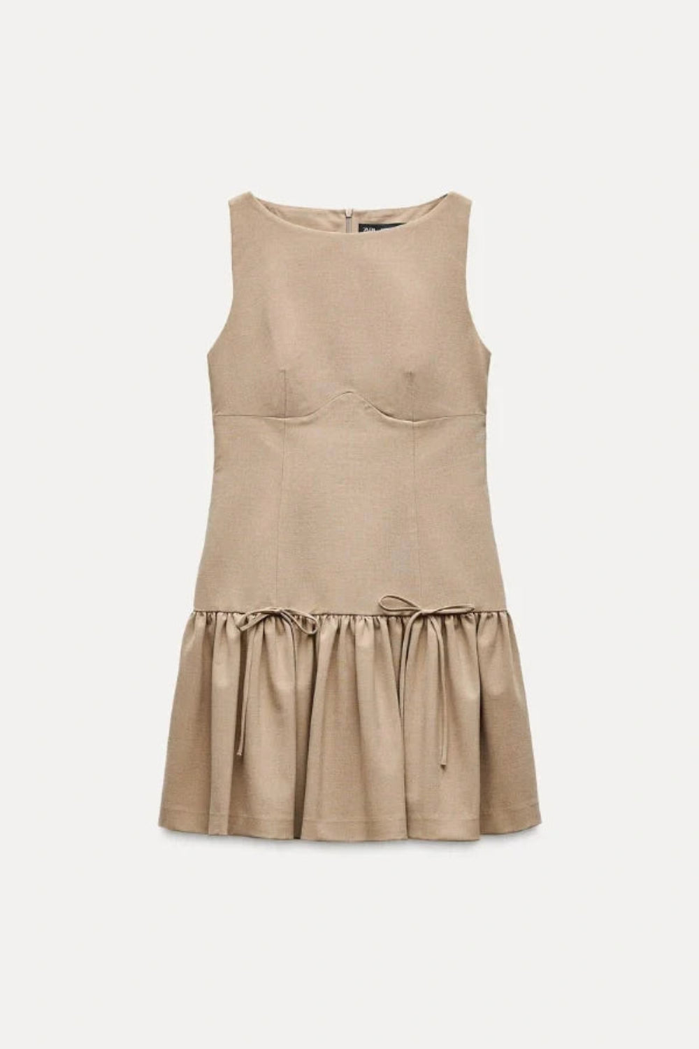 minimalist," "architectural," "modern," "fit and flare," "flounce hem," "day-to-night," and "structured fit