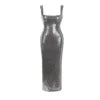 Kouvr Fashion's Sezia Gown, a silver sequin backless maxi dress for formal events
