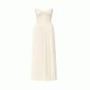 Ivory kouvr pleated dress on a white background