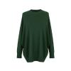 Flat lay of the forest green oversized cashmere blend sweater with crewneck and dolman sleeves.