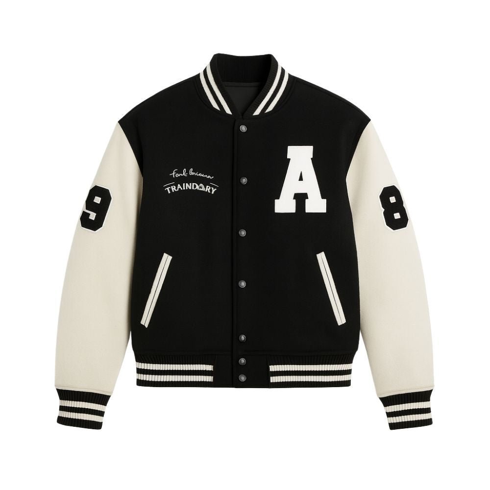 vintage college jacket, ivy league style, fall statement jacket, chenille patch jacket.