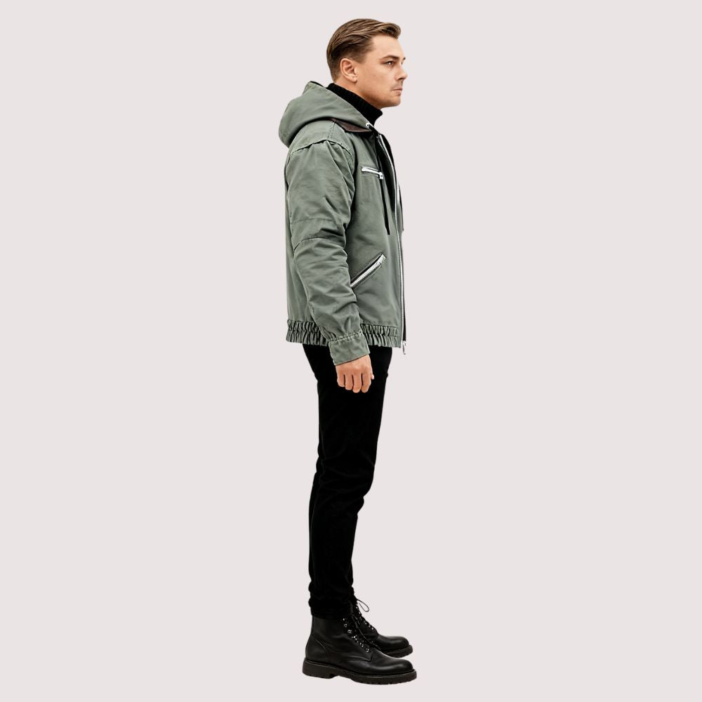 heavyweight cotton canvas', 'warm outdoor coat', 'rugged outerwear', 'men's workwear jacket', 'casual fall jacket', and 'layered look hoodie