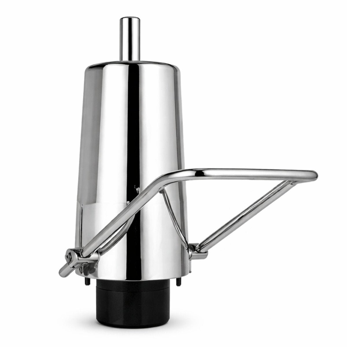 A clean studio product shot of the Kouvr universal replacement hydraulic pump for barber and salon chairs on a white background.