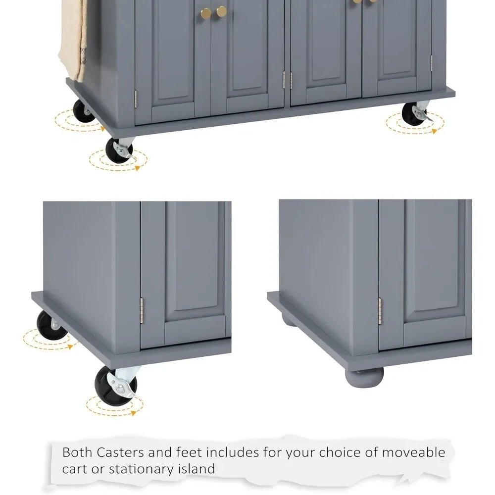 butcher block top," "kitchen prep station," "freestanding kitchen cabinet," "serving trolley," "small space kitchen solution